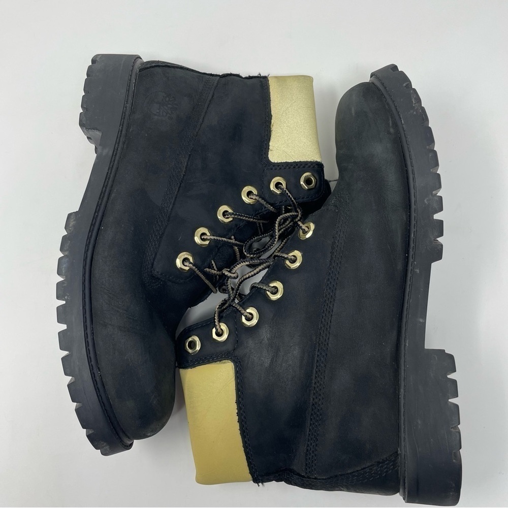 Timberland Hiking Boots – Leather – Black & Yellow – Size 6 - Picture 3 of 10